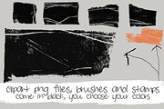 Monoprint Brushes Clipart & Brushes, an Illustration by Colors on Paper (Thumbnail 2 of 3)