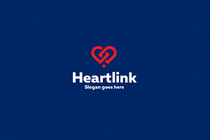 Heart Link Logo Template
