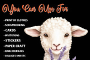 Watercolor Spring Floral Baby Lamb, an Illustration by CreationArt (Thumbnail 9 of 9)