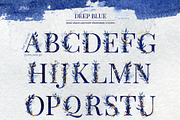 Deep Blue Alphabet Watercolor Set, a Work Illustration by Julia M. Watercolor (Thumbnail 2 of 17)
