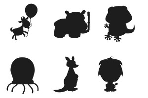 Cartoon Animal Silhouettes Set 7