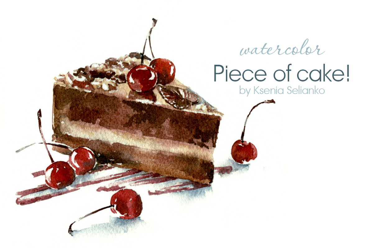 Piece of cake, a Food Illustration by Ksenia Selianko