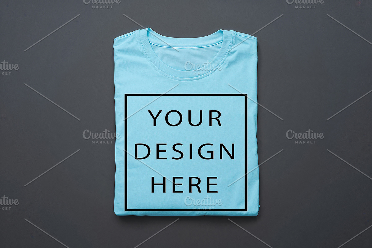 T-Shirt Mockup - Sky Blue Edition, a Shirt Mockup by ForhadGFX (Photo 5 of 12)