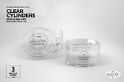 Clear Cylinders Clear Caps Mockups, a Packaging Mockup by INCDesign (Thumbnail 4 of 14)