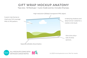 Gift Wrap Mockup Set For Canva