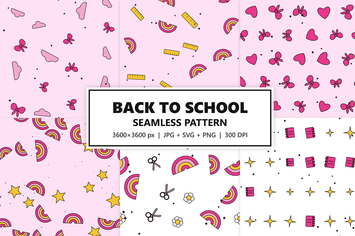 Back to School Seamless Pattern Set, a Pattern Graphic by Gfx Expert Team (Photo 3 of 3)