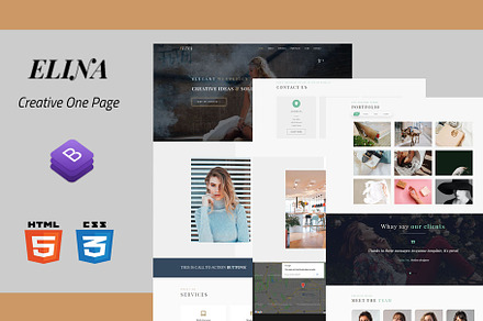 Elina – One Page Portfolio HTML, a HTML Template by pixelonetry