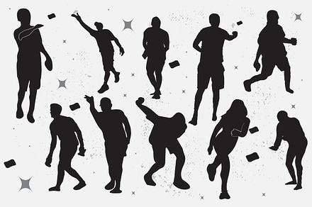 Cornhole sport silhouettes set