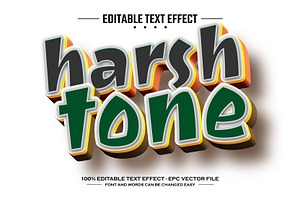 Harsh tone 3D editable text effect
