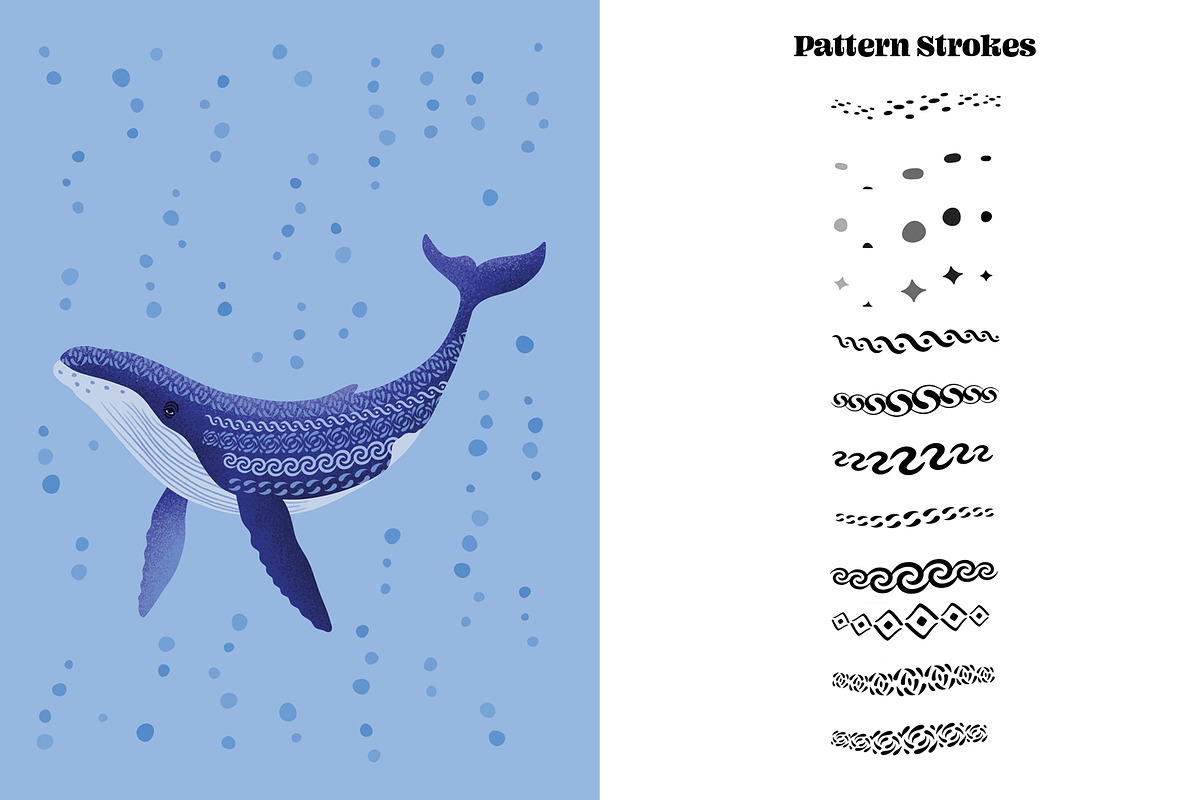 Whale Creator: 100 Procreate Brushes, a Brush Add-On by Pencil Twist (Photo 8 of 11)