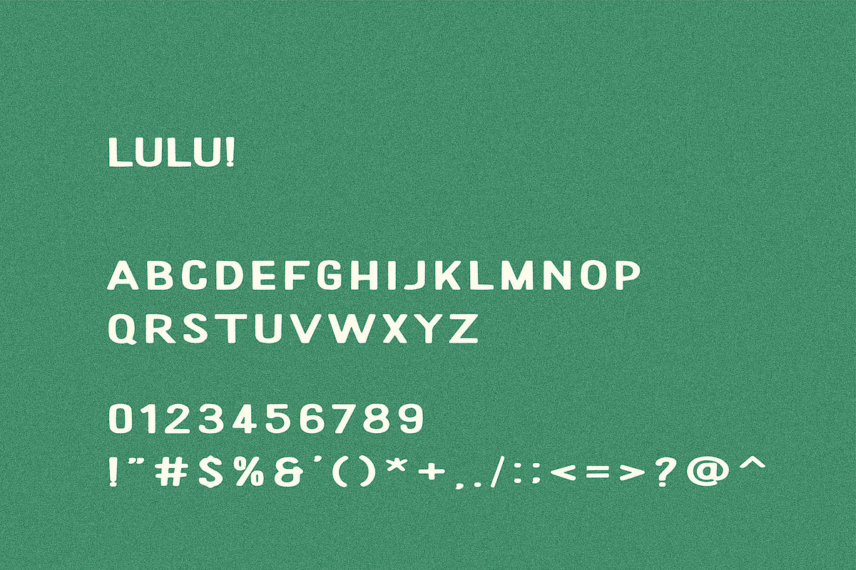 Lulu! I A Sans Serif Display Font, a Sans Serif Font by Taylor Penton (Photo 3 of 3)