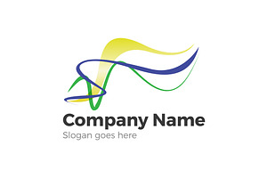 Waves and ribbons logo symbol