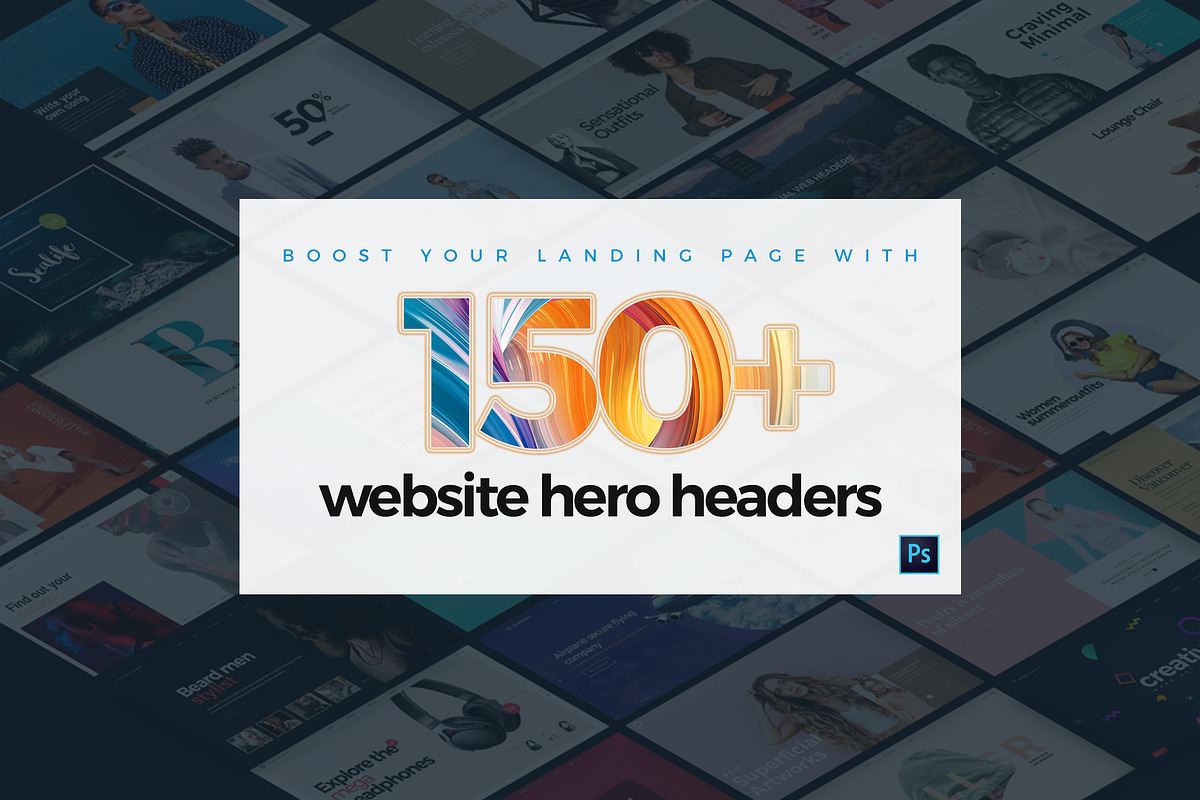 150 Hero Website Headers, an UI Kit Template by KL-Webmedia (Photo 1 of 5)