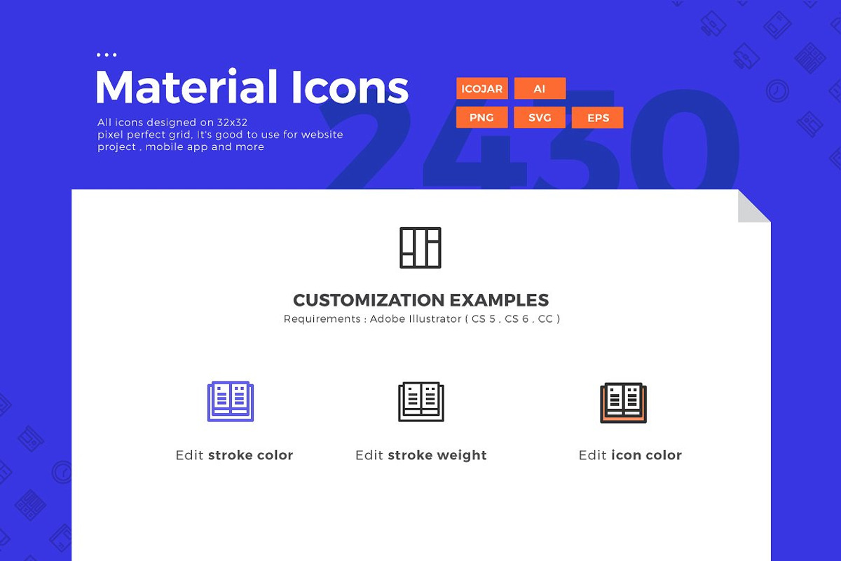 2430 Material Icons, an Outline Icon by Illustrato (Photo 5 of 10)