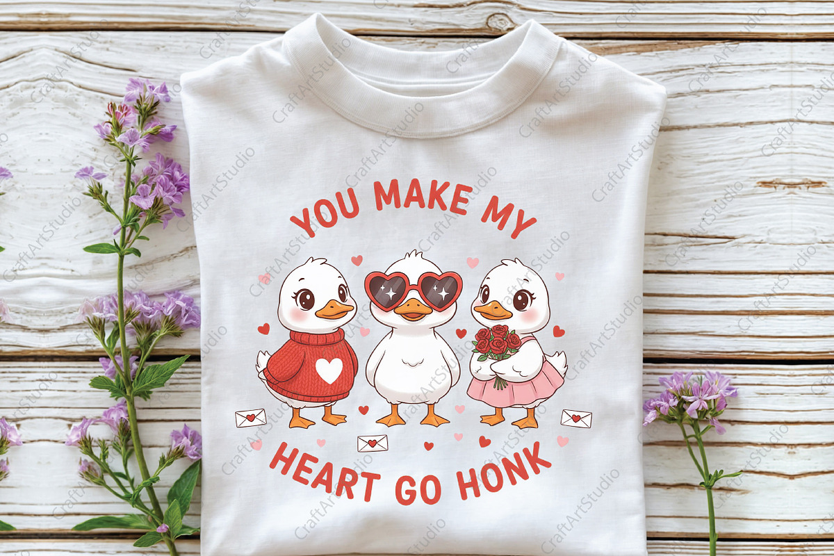 You Make My Heart Valentine Goose, an Illustration by CraftArtStudio (Photo 3 of 4)