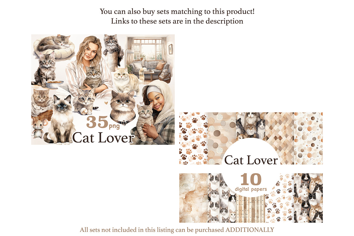 Cat Lover Digital Paper Pet Pattern, a Pattern Graphic by GlamArtZhanna (Photo 2 of 4)