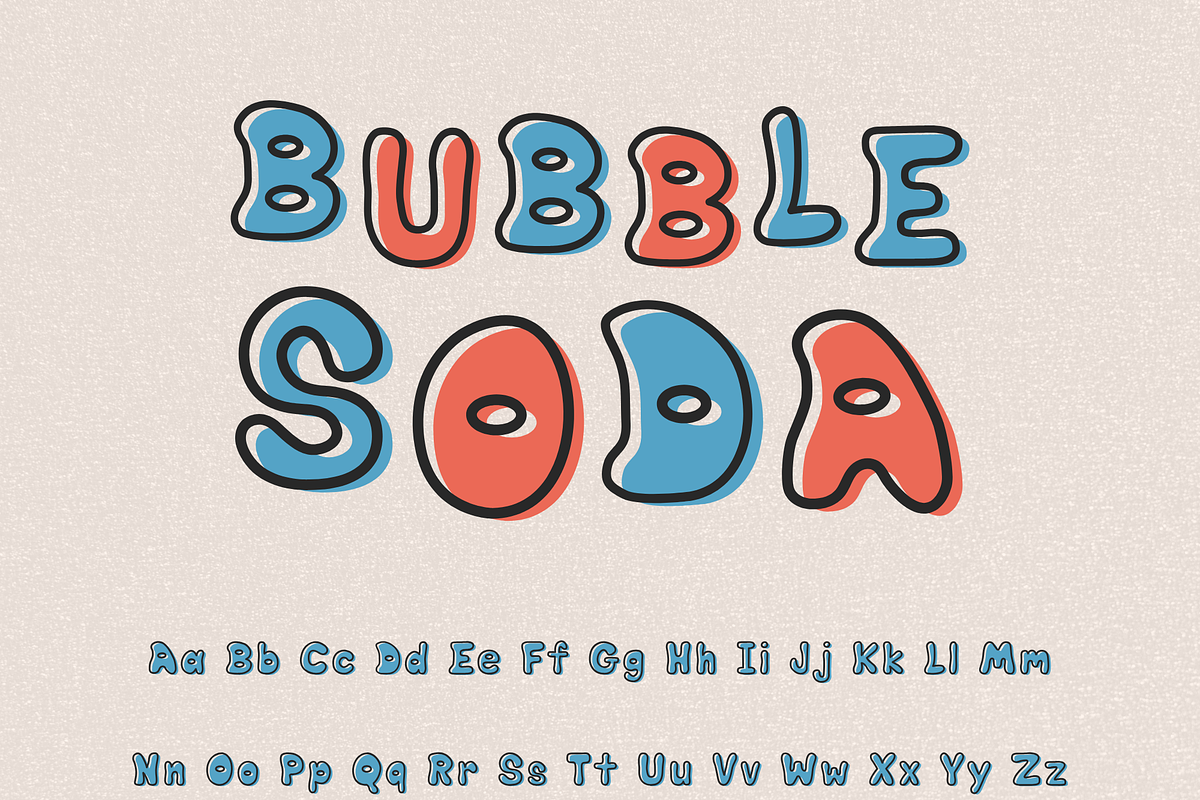 Retro bubble font-Bubble Soda, a Handwritten Font by ZoloDesignHub (Photo 9 of 9)