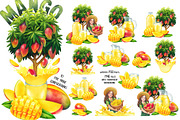 Watercolor Mango collection, a Food Illustration by Ekaterina Glazkova (Thumbnail 3 of 6)