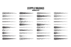 Ink scatter brush, stipple drawing