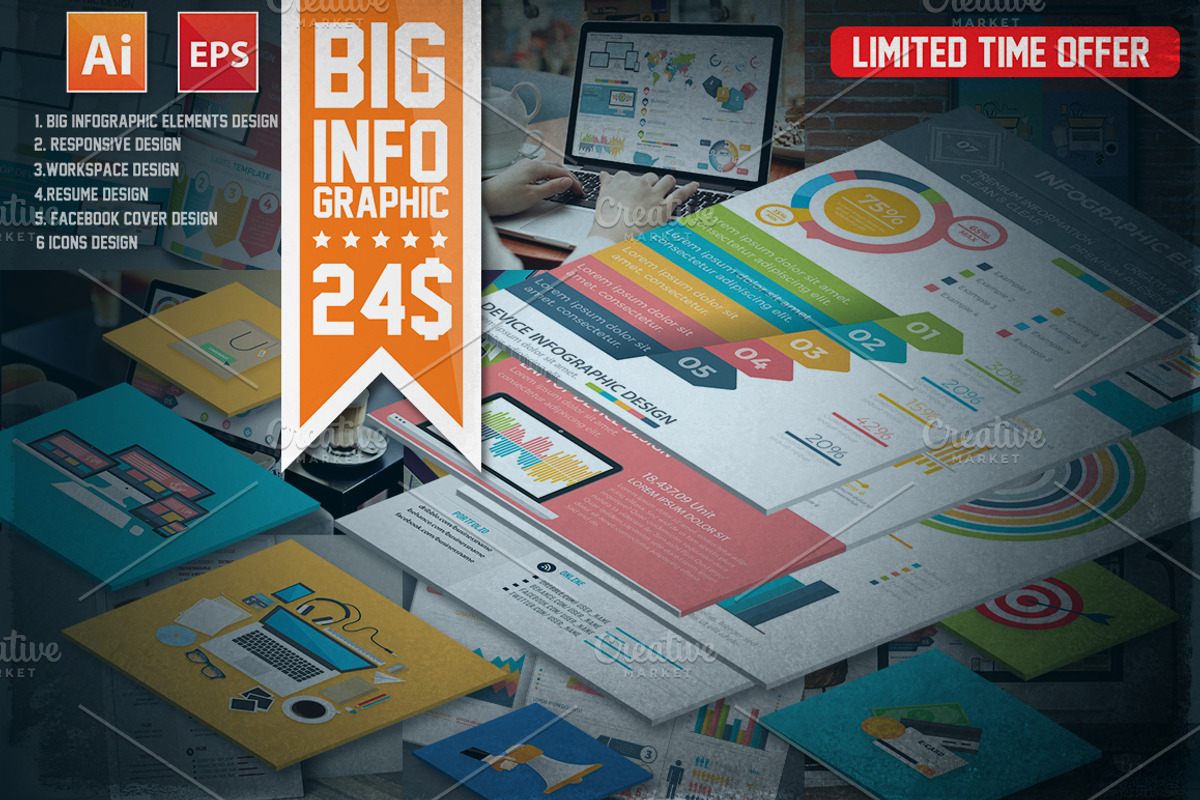 BIG INFOGRAPHIC ELEMENTS DESIGN, a Work Illustration by The Craftsman (Photo 1 of 12)