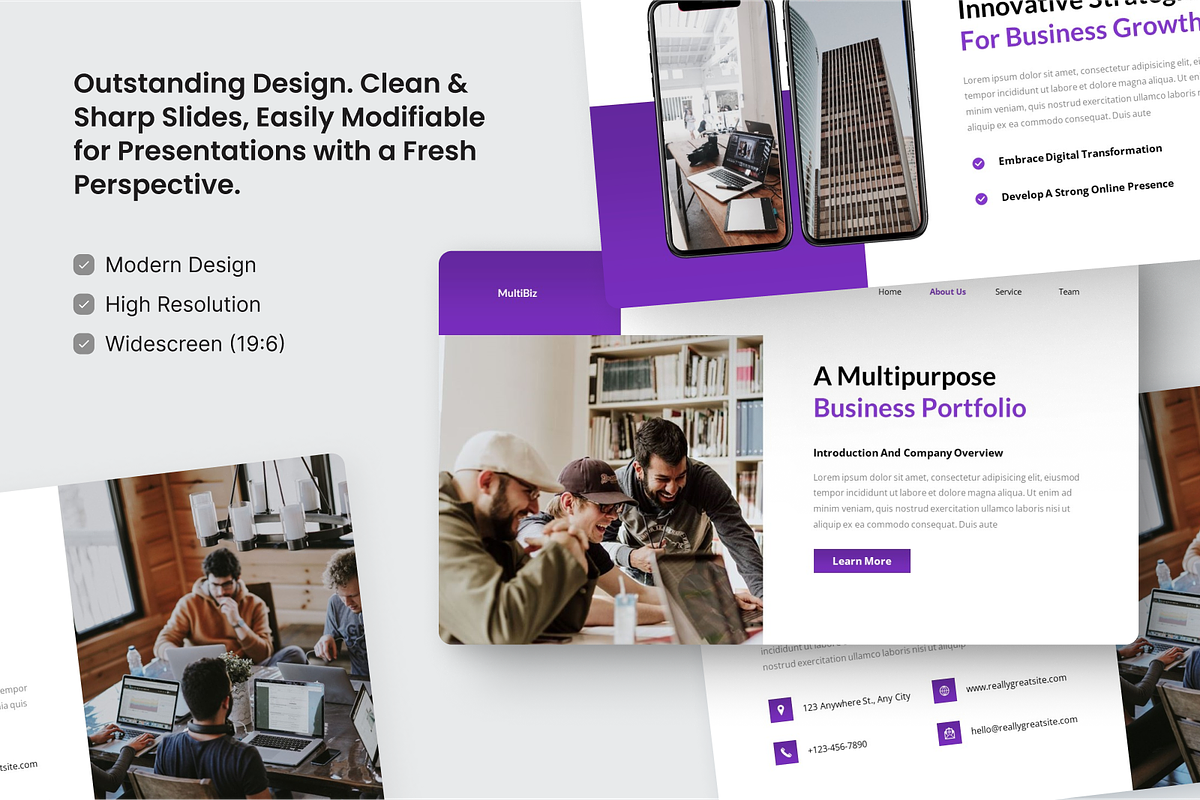 Business Multipurpose PowerPoint, a Presentation Template by SquidPixey (Photo 3 of 6)