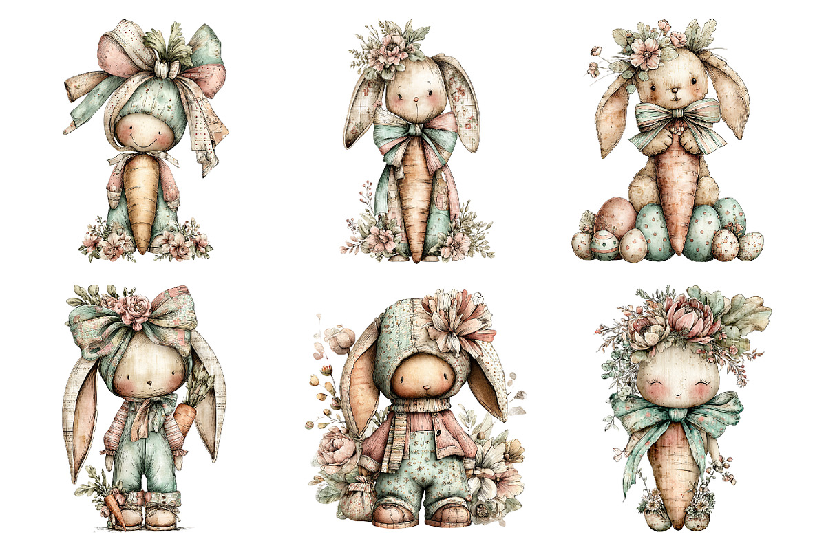 Whimsical easter carrot clipart, an Illustration by SinaCreation (Photo 3 of 11)