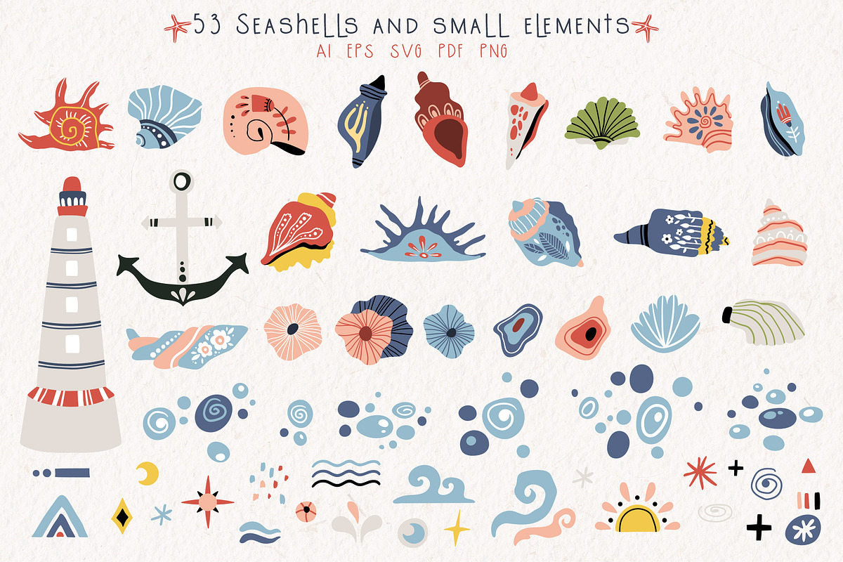 FOLK UNDERWATER - VECTOR KIT, a Decorative Illustration by My Space Garden (Photo 8 of 16)