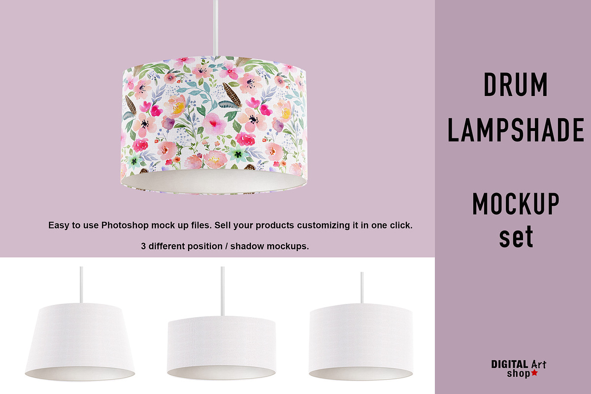 Drum Lampshade Mock Up - set of 3, a Product Mockup by Mockup Up! (Photo 1 of 5)