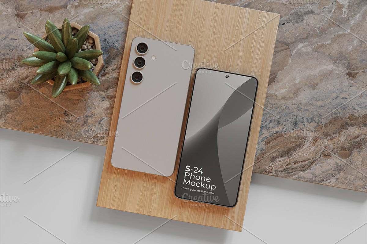 Galaxy S24 Phone Mockup, an Android Mockup by Pixie Creative (Photo 2 of 4)