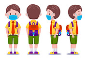 Cute Kids Boy Student Vector Pack, an Object Graphic by MEDZ (Thumbnail 13 of 13)