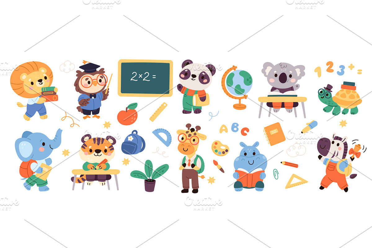 Back to school animals. Little funny, an Object Illustration by YummyBuum