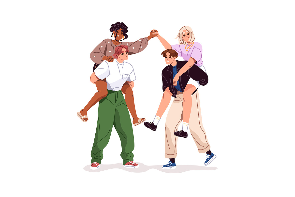 Happy friends groups, friendship set, a Person Illustration by PaperTrident (Photo 4 of 5)
