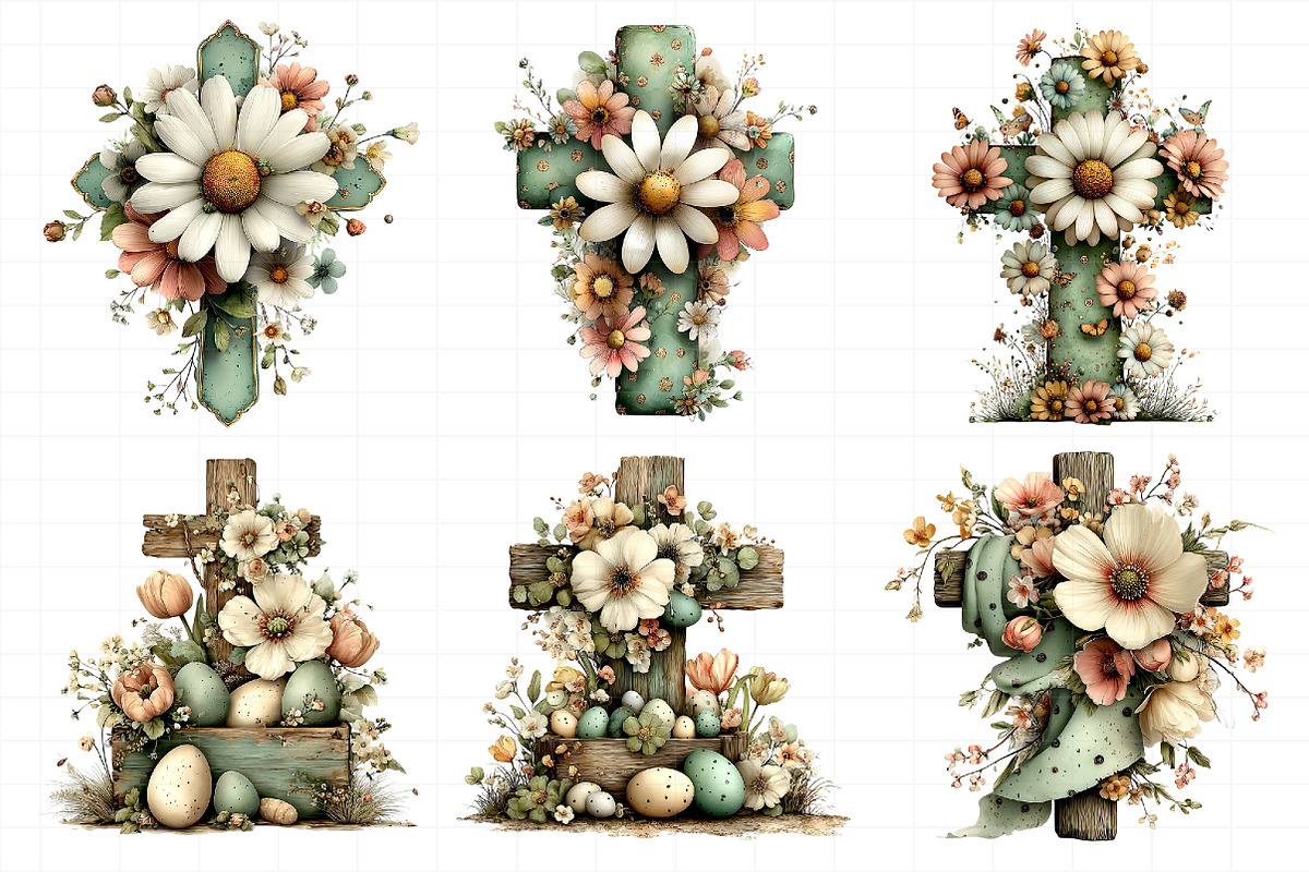 Easter Floral Cross Clipart, an Illustration by Daily.Designs (Photo 6 of 8)