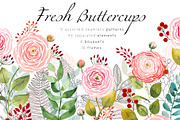 Fresh buttercups frames and patterns, a Decorative Illustration by marie dricot (Thumbnail 1 of 12)