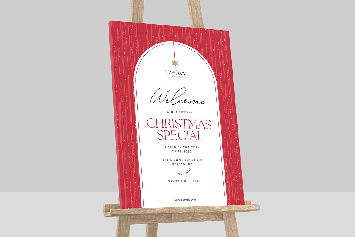 Christmas Welcome Sign Template, a Poster Template by BrandPacks (Photo 4 of 5)