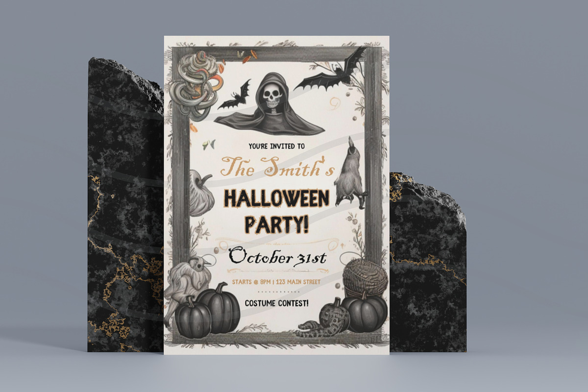 Halloween Bash Invitation, a Print Template by Sunny Jar Designs (Photo 2 of 3)