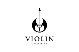Violin Orchestra Instrument Logo, a Branding & Logo Template by ika trisiana