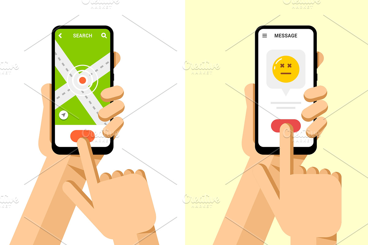 Phone in Hand Mockup Set 4, an Object Graphic by karetniy (Photo 6 of 6)