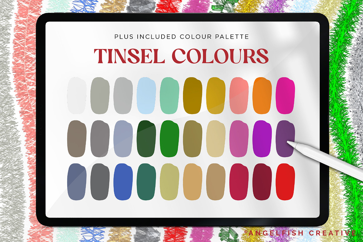 Tinsel Procreate Brush Set, a Brush Add-On by AngelfishCreative (Photo 8 of 11)