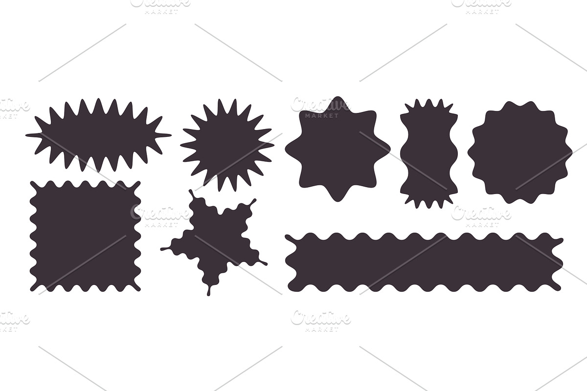 Scallop shape silhouettes set, an Object Illustration by art PVP - market