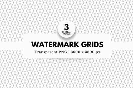 3 Wavy Watermark Grid Overlays, a Pattern Graphic by NorthWindPixels