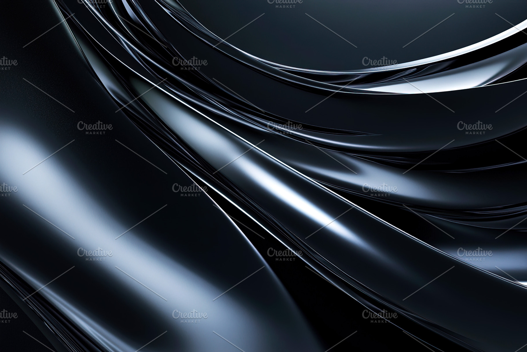 Abstract Black Flowing Metallic Waves, a Background Photo by Ales Munt
