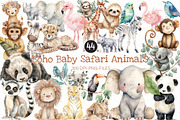 Watercolor Cute Baby Safari Animals, a Seasonal Illustration by Designworld (Thumbnail 1 of 10)