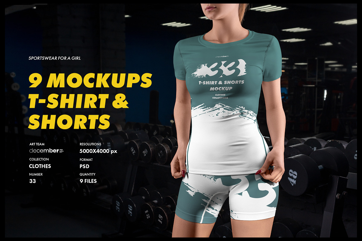 9 Sports T-Shirts and Shorts Mockups, a Shirt Mockup by Grow Design Craft Studio (Photo 1 of 9)