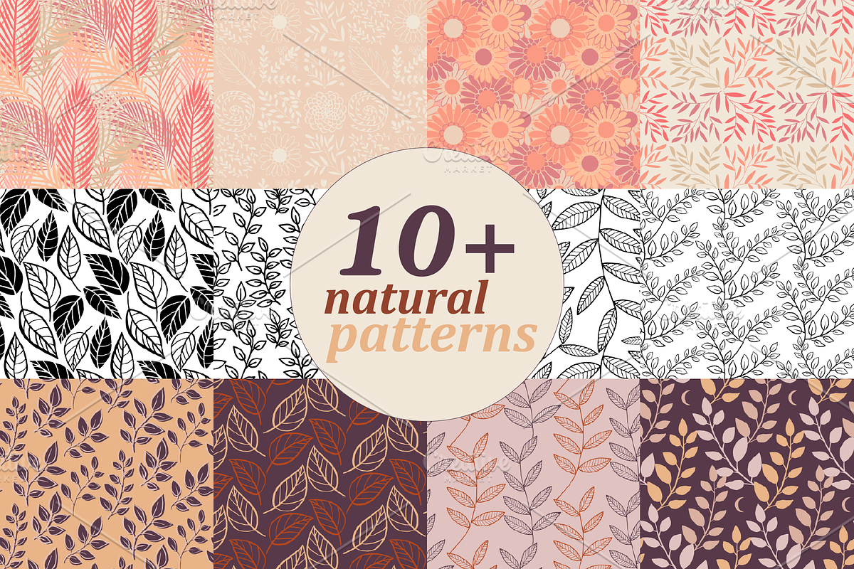 10+ natural patterns, a Pattern Graphic by ОльгаМороз (Photo 1 of 8)
