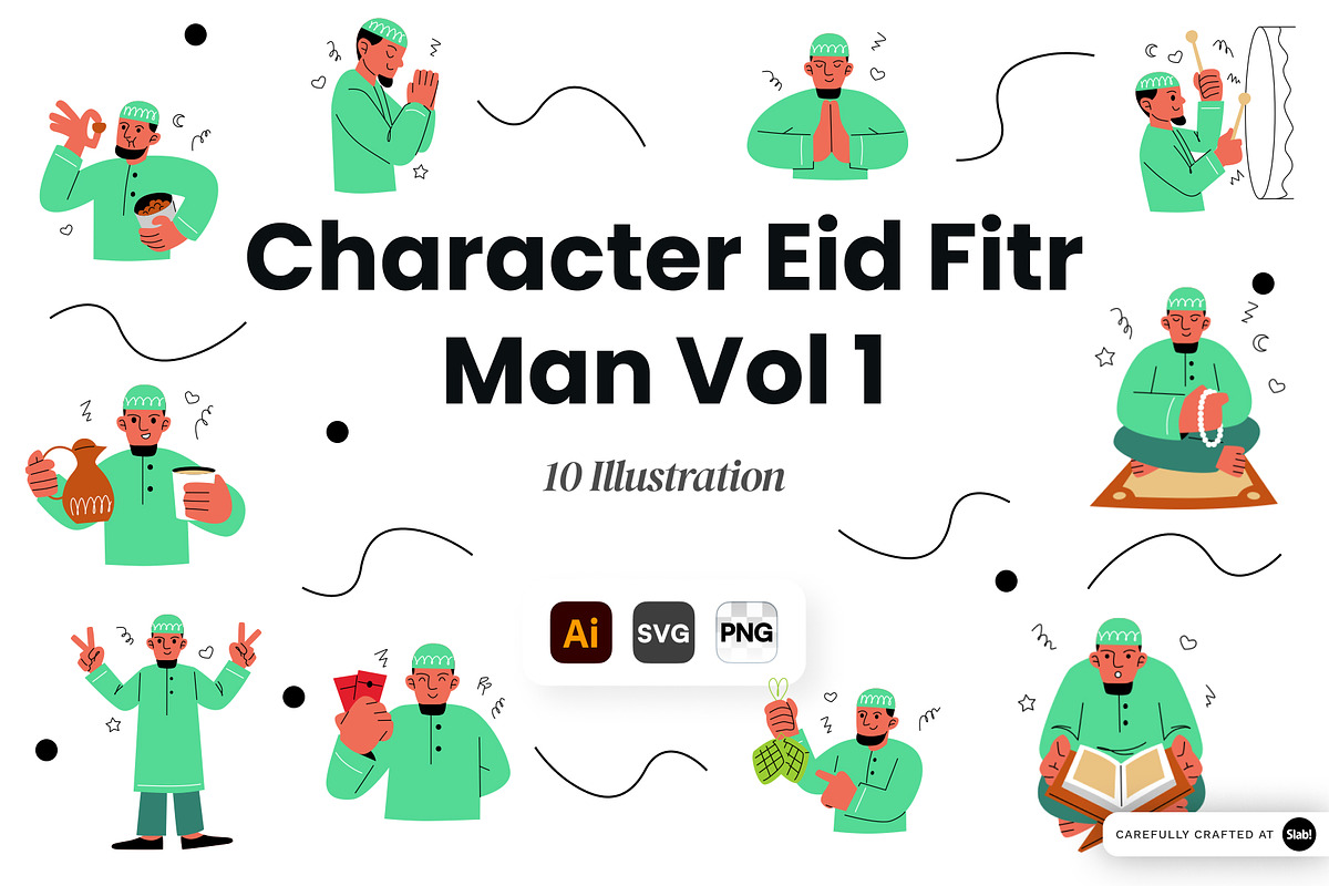 Character Eid Fitr Man Illustration, a Person Illustration by SLAB! Design (Photo 1 of 3)