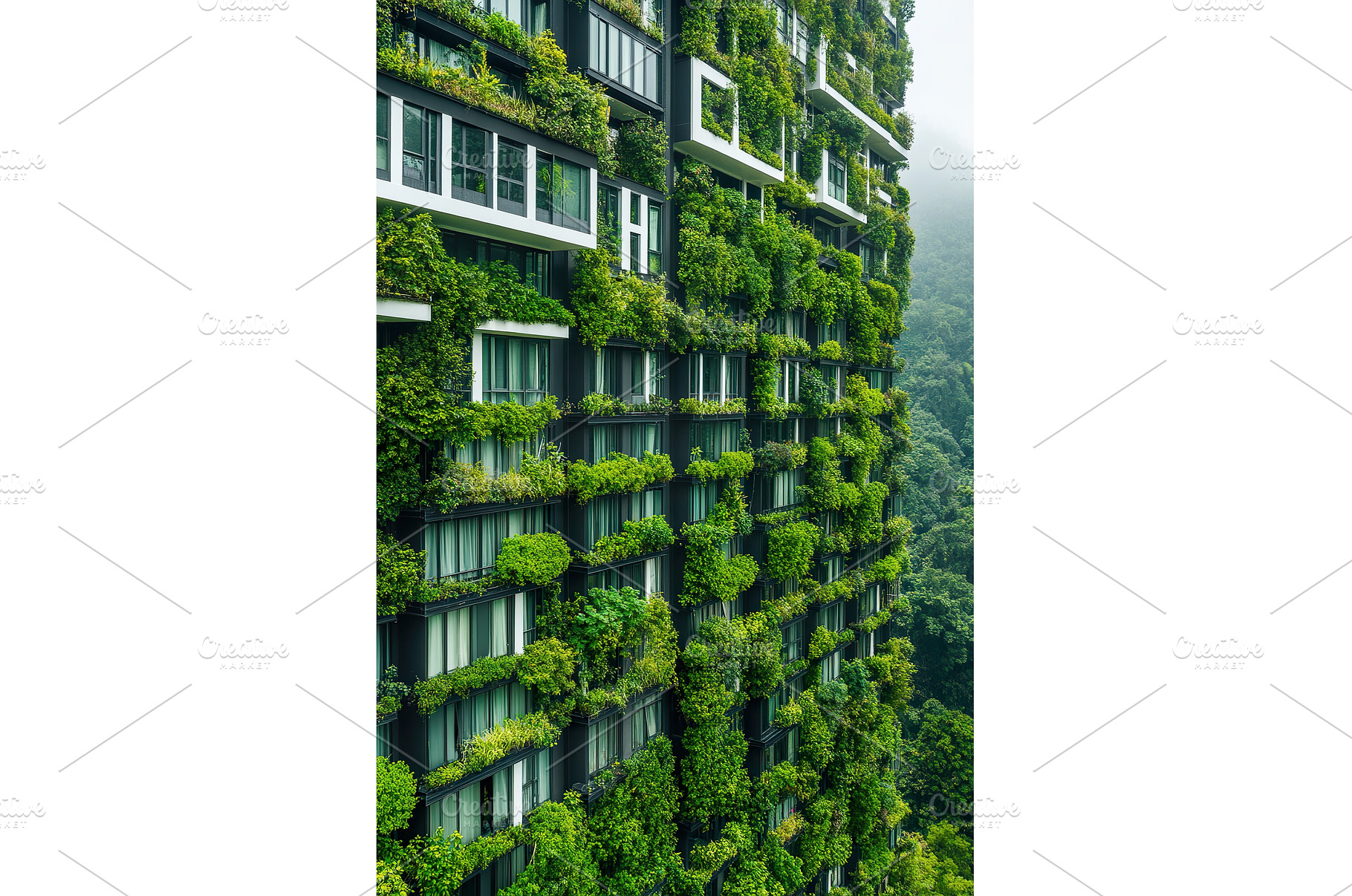 Vertical Garden Building with lush, an Architecture Photo by Lermont51