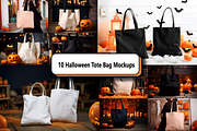 Halloween Tote Bag Mockup Bundle, a Merchandise Mockup by Genius Graph (Thumbnail 1 of 3)