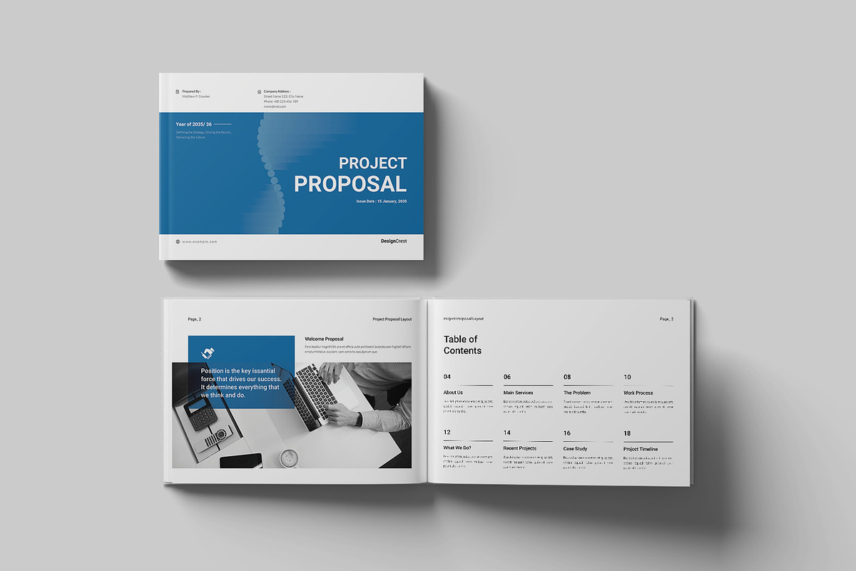 Project Proposal Template Landscape, a Brochure Template by DesignCrest (Photo 4 of 13)