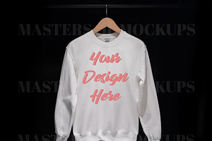 Gildan White Sweatshirt Mockup